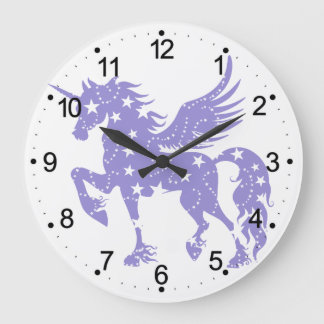 Unicorn pegasus - Kies achtergrondkleur Grote Klok