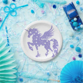 Unicorn pegasus - Kies achtergrondkleur Papieren Bordje (Feest)
