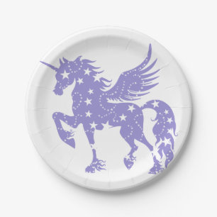 Unicorn pegasus - Kies achtergrondkleur Papieren Bordje