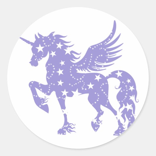 Unicorn pegasus - Kies achtergrondkleur Ronde Sticker (Voorkant)