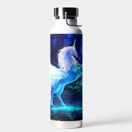 Unicorn Pegasus Magic in Moonlight Forest Waterfles