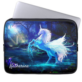 Unicorn Pegasus Moonlight toevoegen Naam toegevoeg Laptop Sleeve