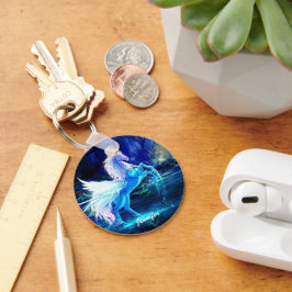 Unicorn Pegasus Sleutelhanger Voeg JOUW NAAM toe