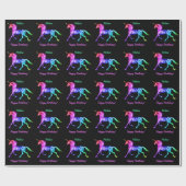 Unicorn personaliseer de naam Happy Birthday Gift Cadeaupapier (Vlak)