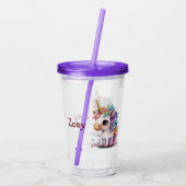 Unicorn personaliseren acryl drinkbeker (Achterkant)