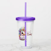 Unicorn personaliseren acryl drinkbeker (Voorkant)