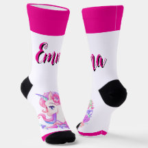 unicorn & personalize your name Crew Socks
