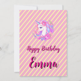 unicorn & personalize your name feestdagenkaart