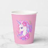 unicorn & personalize your name papieren bekers (Achterkant)