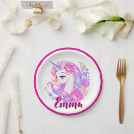 unicorn & personalize your name papieren bordje