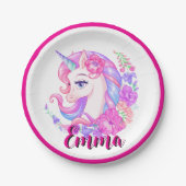 unicorn & personalize your name papieren bordje (Voorkant)