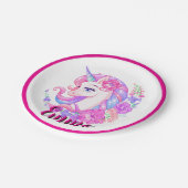 unicorn & personalize your name papieren bordje (Gekanteld)