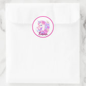 unicorn & personalize your name ronde sticker (Tas)
