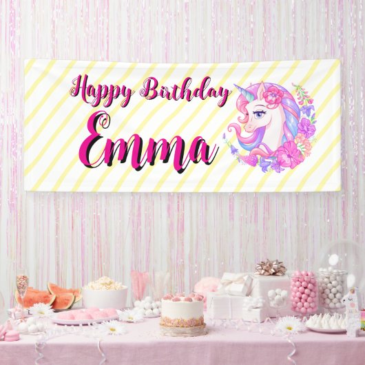 unicorn & personalize your name spandoek (Feest)