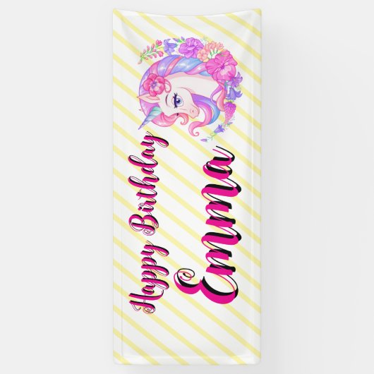 unicorn & personalize your name spandoek (Verticaal)