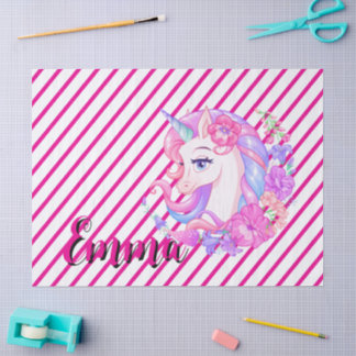 unicorn & personalize your name tissuepapier