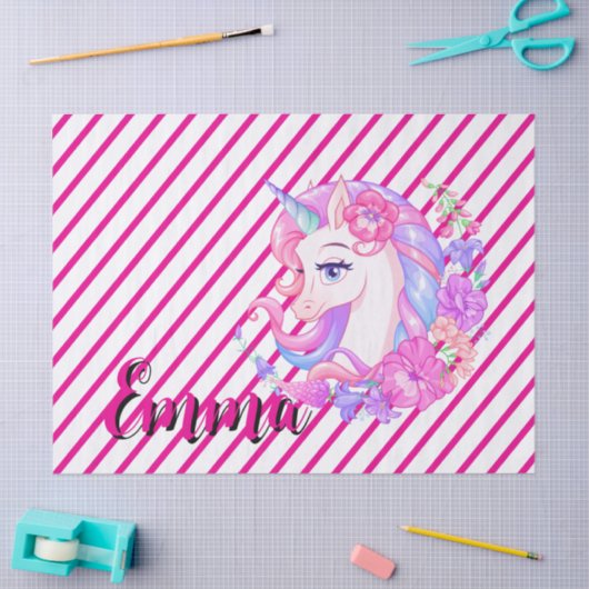 unicorn & personalize your name tissuepapier (Craft)
