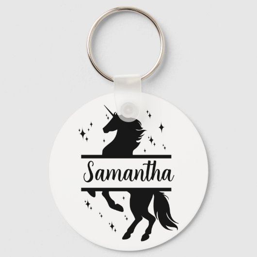Unicorn Personalized Button Sleutelhanger (Voorkant)