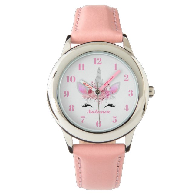 Unicorn Personalized Custom Kind Watch Horloge (Voorkant)