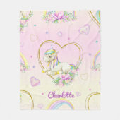 Unicorn Personalized Fleece Deken (Voorkant)