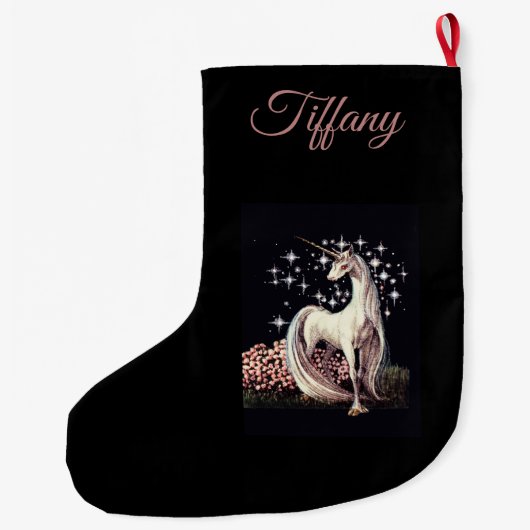 Unicorn Personalized Grote Kerstsok (Achterkant)