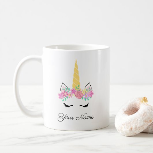 Unicorn Personalized Mug Koffiemok (Met donut)