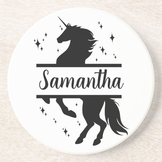Unicorn Personalized Round Onderzetter (Voorkant)