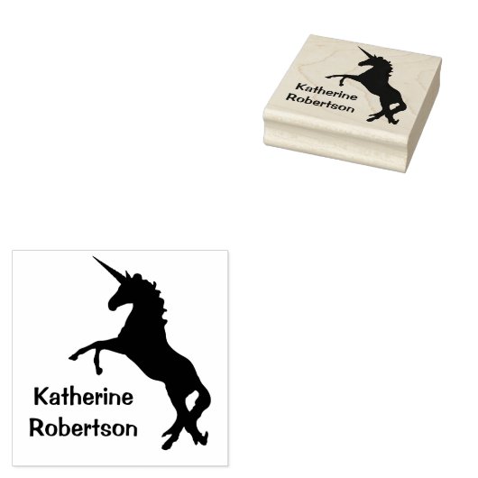 Unicorn Personalized Rubberstempel (Gestempeld)