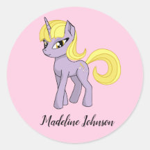 Unicorn Personalized Stickers Little Girl Seals