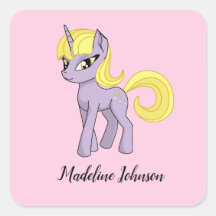 Unicorn Personalized Stickers Little Girl Seals