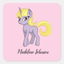 Unicorn Personalized Stickers Little Girl Seals