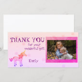 Unicorn Persoonlijk Foto Bedankkaart (Voorkant / Achterkant)