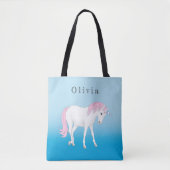 Unicorn Persoonlijke Canvas tas (Voorkant)