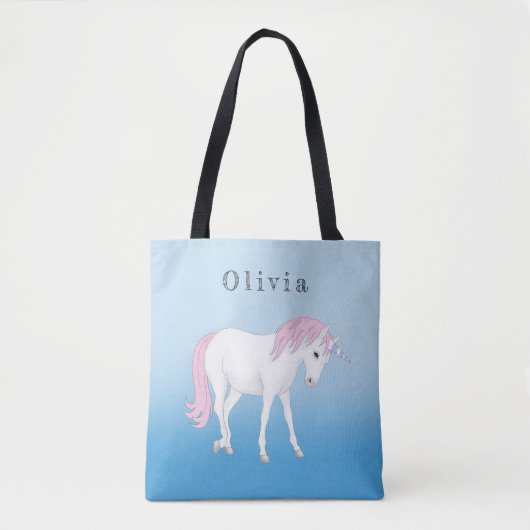 Unicorn Persoonlijke Canvas tas (Voorkant)