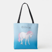 Unicorn Persoonlijke Canvas tas (Achterkant)