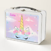 Unicorn Persoonlijke metalen lunchbox (Voorkant)