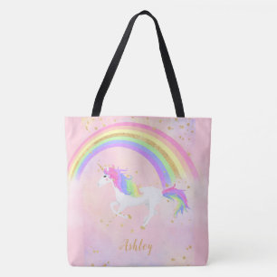 Unicorn Persoonlijke tas   Roze goudregenboog