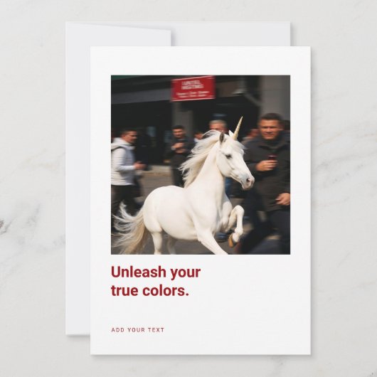 Unicorn Photo Encouragement Cards for creatives Bedankkaart (Voorkant)