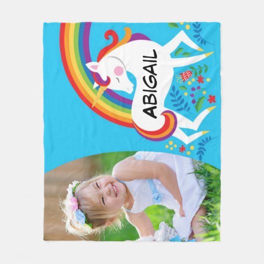 Unicorn Photo Fleece Blanket (Voorkant)