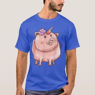 Unicorn Pig Gift Cute Birthday Present Pink Piggy T-shirt