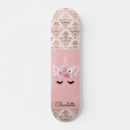 Unicorn Pin Damask Persoonlijk Skateboard