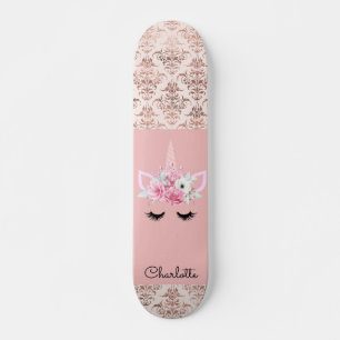 Unicorn Pin Damask Persoonlijk Skateboard