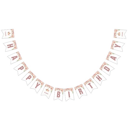 Unicorn Pink and Gold Birthday Party Banner (Alle)