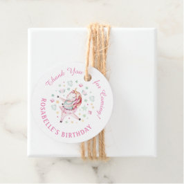 Unicorn Pink Ballerina Birthday Party Hartelijk da Bedankjes Labels