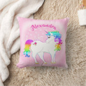 Unicorn Pink Cute Stars Custom Girl Nursery Kussen (Deken)