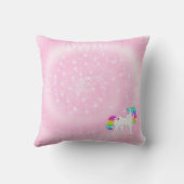 Unicorn Pink Cute Stars Custom Girl Nursery Kussen (Achterkant)