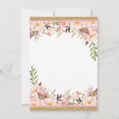 Unicorn Pink en Gold Birthday Party Kaart (Achterkant)