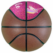 Unicorn Pink Faux Glitter Personalized Girls Basketbal (Rechts)