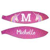 Unicorn Pink Faux Glitter Personalized Girls Basketbal (Panelen)