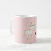 Unicorn Pink Floral Koffiemok (Voorkant links)